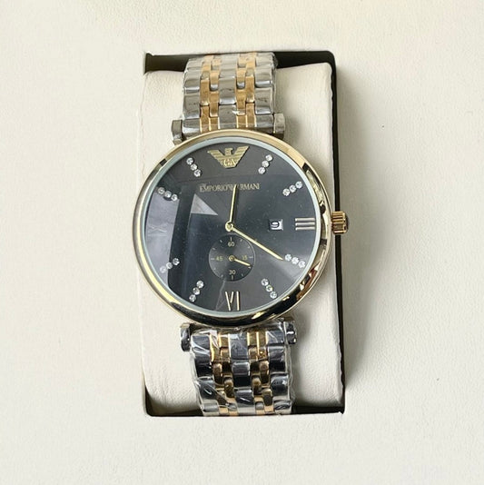 EMP ARMNI DIAMOND DIAL METAL STRAP WATCH