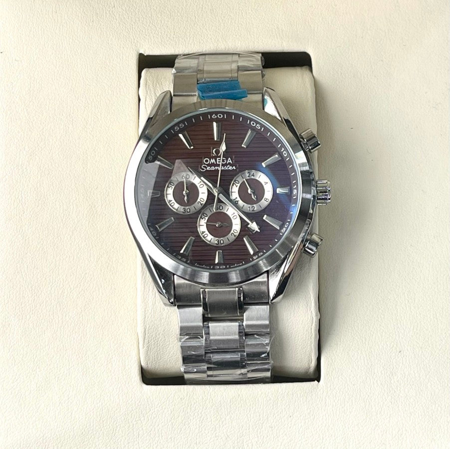 OMEG SPEEDMASTER QUARTZ METAL STRAP WATCH