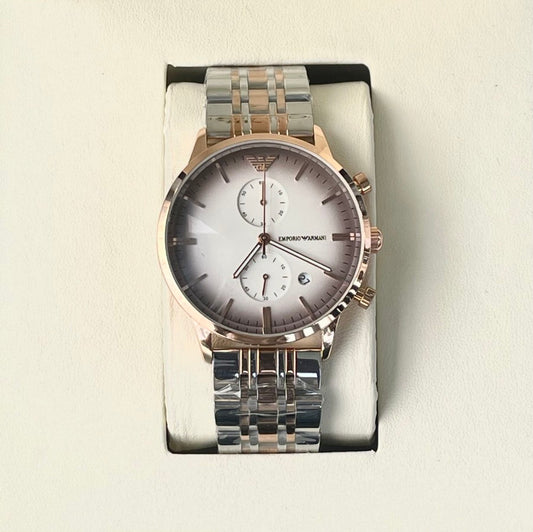 EMP ARMNI CHRONO METAL STRAP WATCH