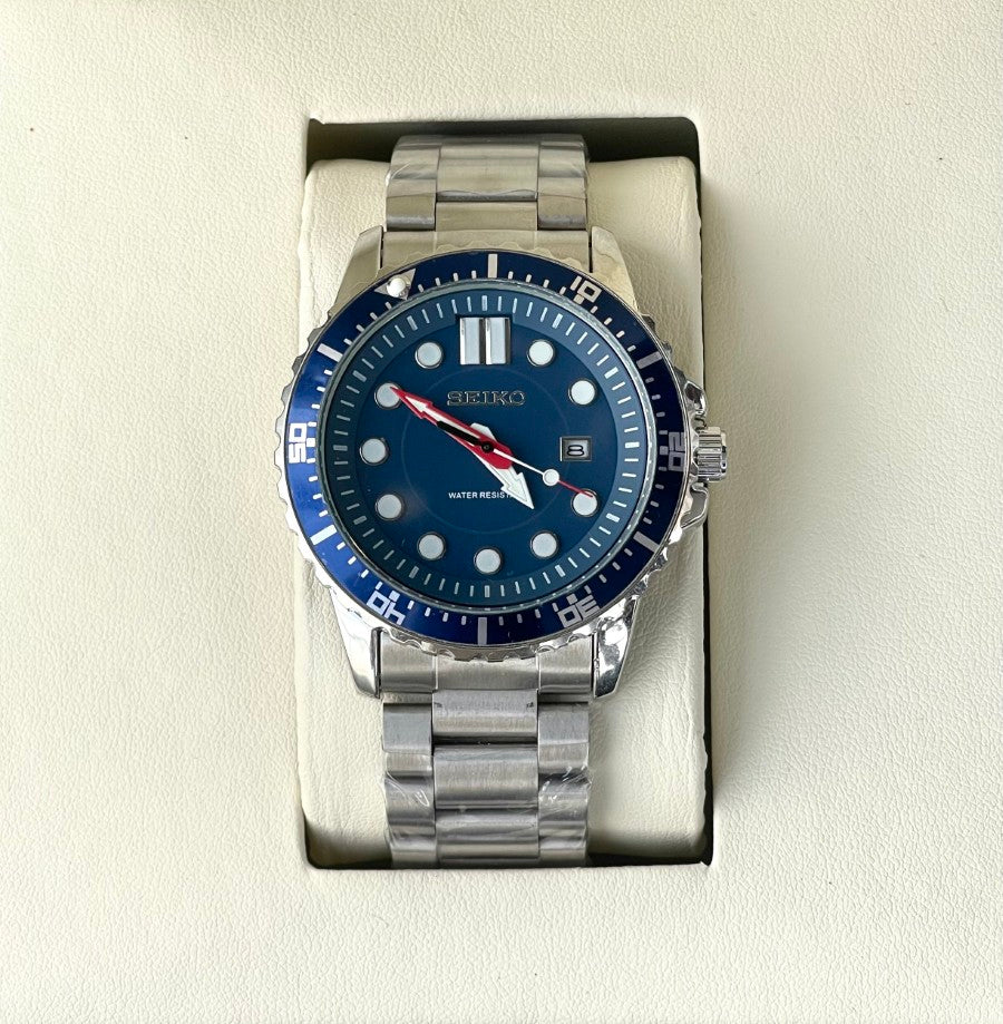 SEIK O QUARTZ METAL STRAP WATCH