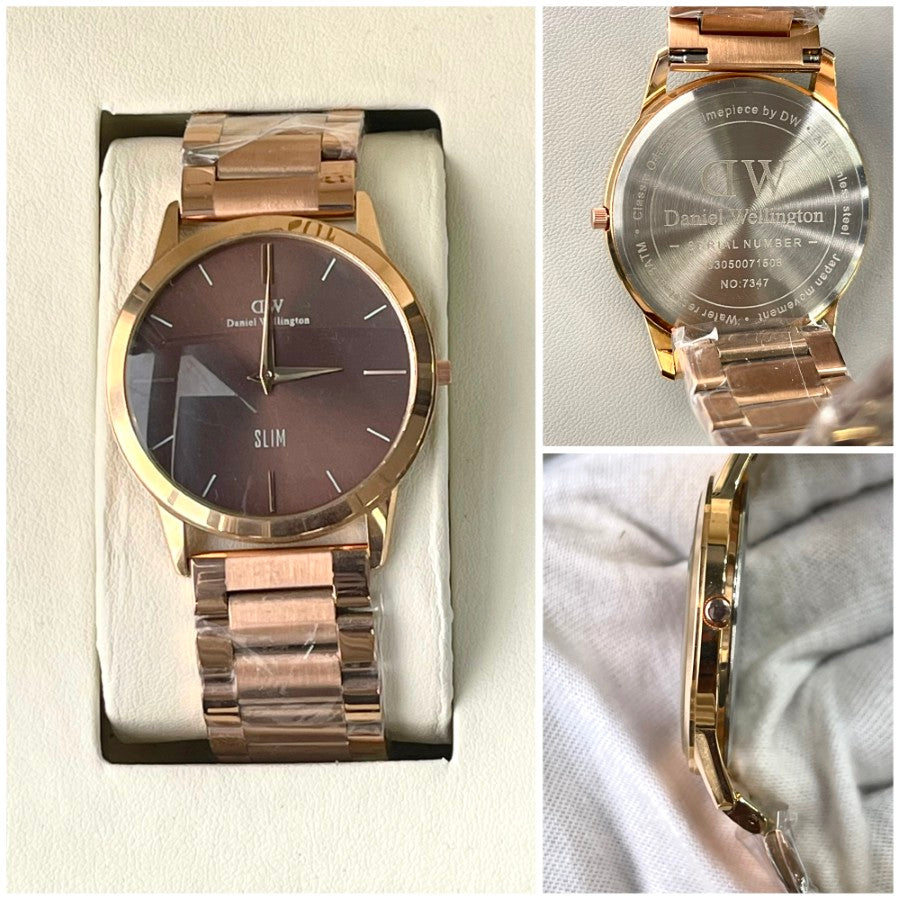 DW BASIC ROSEGOLD METAL STRAP WATCH