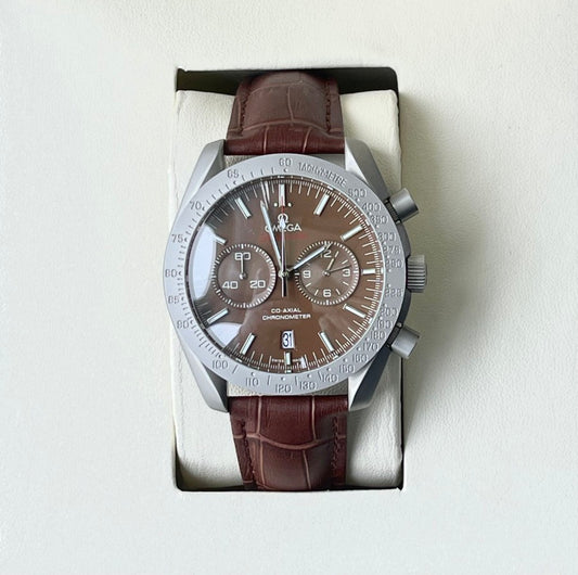 OMEG QUARTZ PREMIUM LEATHER STRAP WATCH