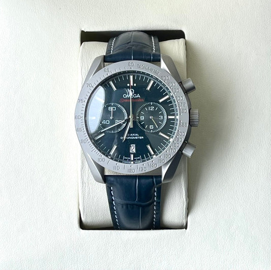 OMEG QUARTZ PREMIUM LEATHER STRAP WATCH