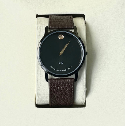 MOVDO BASIC QUARTZ LEATHER STRAP WATCH