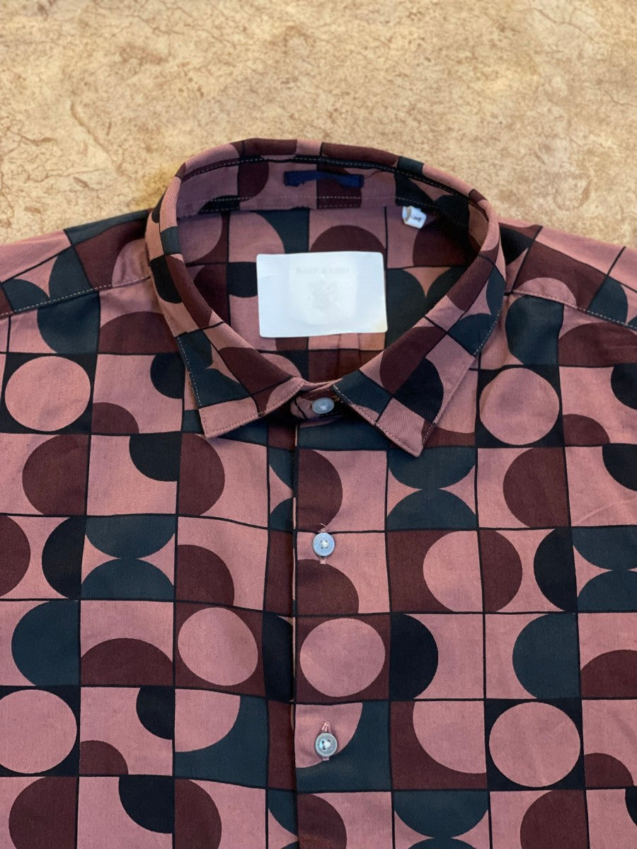R/R MAROON  PRINTED SHIRT