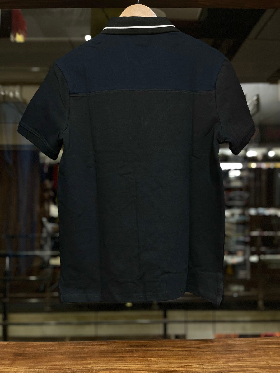 HKT LONDON BLACK ZIP POLO T-SHIRT
