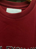 A-X MAROON LOGO PRINT ROUND NECK T-SHIRT