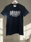 A-X BLACK MILANO LOGO ROUND NECK T-SHIRT