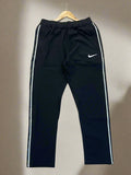NKE BLACK  WITH WHITE SWOOSH AND LOGO TAPE NS LYCRA DRIFIT TRACK PANTS