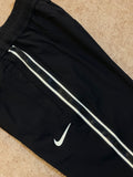 NKE BLACK  WITH WHITE SWOOSH AND LOGO TAPE NS LYCRA DRIFIT TRACK PANTS