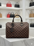 L-V  BROWN DAMIER CHECKERED SATCHEL TOTE LADIES BAG