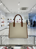 TRY BURCH ELLA IN CANVAS AND LEATHER TOTE LADIES BAG