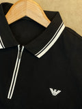 EMP ARMNI ZIP-UP POLO T-SHIRT
