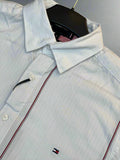 TMY MEN'S WHITE SHIRT WITH RED & NAVY TRIM