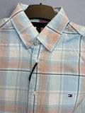 TMY STYLE BLUE AND PINK PLAID  SHIRT