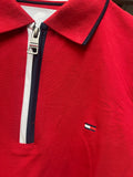 TMY ZIP CLASSIC COTTON PIQUE POLO T-SHIRT