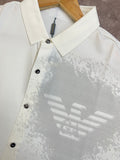 EMP LUXURY WHITE WITH ARMANI EAGLE LOGO LONG-SLEEVE IMPORTED SHIRT
