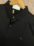 BRBRY LUXURY SHIRT WITH EMBROIDERED EQUESTRIAN LOGO IMPORTED SHIRT