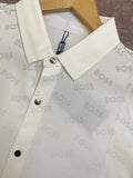 HG BSS IMPORTED WHITE LOGO-PRINT SHIRT