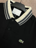 LCST BLACK STRIPED COLLAR POLO T-SHIRT