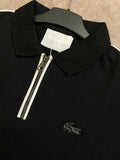 LCST BLACK POLO WITH CROCODILE CREST ON BACK POLO T-SHIRT