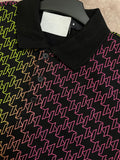 KRL NEON GRADIENT MONOGRAM PRINT POLO T-SHIRT