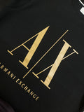 A-X BLACK SWEATSHIRT WITH OUTLINE LOGO FULL SLEEVE T-SHIRT