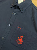 TMY NAVY BLUE OXFORD SHIRT – EMBROIDERED LION CREST LOGO OG SHIRT