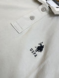 USP A GRAY PIQUE POLO WITH TONAL LOGO COLLAR POLO T-SHIRT