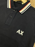 A-X TONAL BOX LOGO PIQUE POLO T-SHIRT
