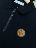 BLMN PARIS "B" LOGO PIQUE ZIP POLO T-SHIRT