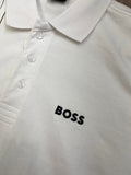 HG BSS WHITE STRIPE-ACCENTED POLO T-SHIRT