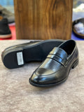 BOSS Men’s Black Leather Penny Loafers