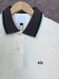 A-X CONTRAST TIPPED PIQUE POLO T-SHIRT