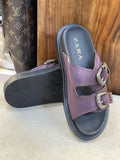 ZARA Western-Buckle Leather Slipper