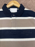 A-X HORIZONTAL STRIPED PIQUE POLO T-SHIRT