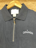 C-K TIPPED PIQUÉ – JET BLACK & WHITE POLO T-SHIRT