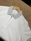 EM P ARMNI QUARTER-ZIP MICRO-PATTERN POLO T-SHIRT
