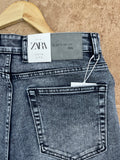ZAR ACID WASH GREY STRAIGHT FIT JEANS