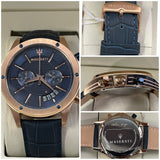 Maserati Rose Gold Multi-Function leather strap original Watch
