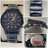 Maserati Blue Stainless Steel Chronograph metal strap original Watch