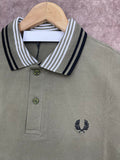 FRD PRRY TEXTURED STRIPED COLLAR COTTON PIQUÉ POLO T-SHIRT