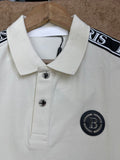 BLMN PARIS LOGO TAPE EMBOSSED BUTTON PIQUÉ POLO T-SHIRT