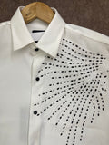 IMP CRYSTAL & BEADED SUNBURST SILK-TOUCH PARTY DESIGNER SHIRT