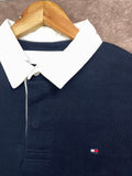 TMY CONTRAST COLLAR RUGBY POLO T-SHIRT