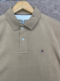 TMY REGULAR FIT TIPPED SLEEVE BEIGE POLO T-SHIRT
