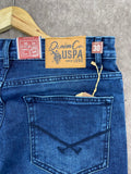 USP A REGULAR FIT MEDIUM STONE WASH BLUE JEANS