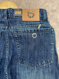 FRGM STRAIGHT FIT WASHED INDIGO GANCINI HARDWARE JEANS