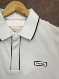 C-K CONTRAST TIPPING LOGO PATCH PIQUÉ POLO T-SHIRT