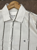 C-K SLIM FIT MONOGRAM VERTICAL STRIPE CASUAL OG SHIRT